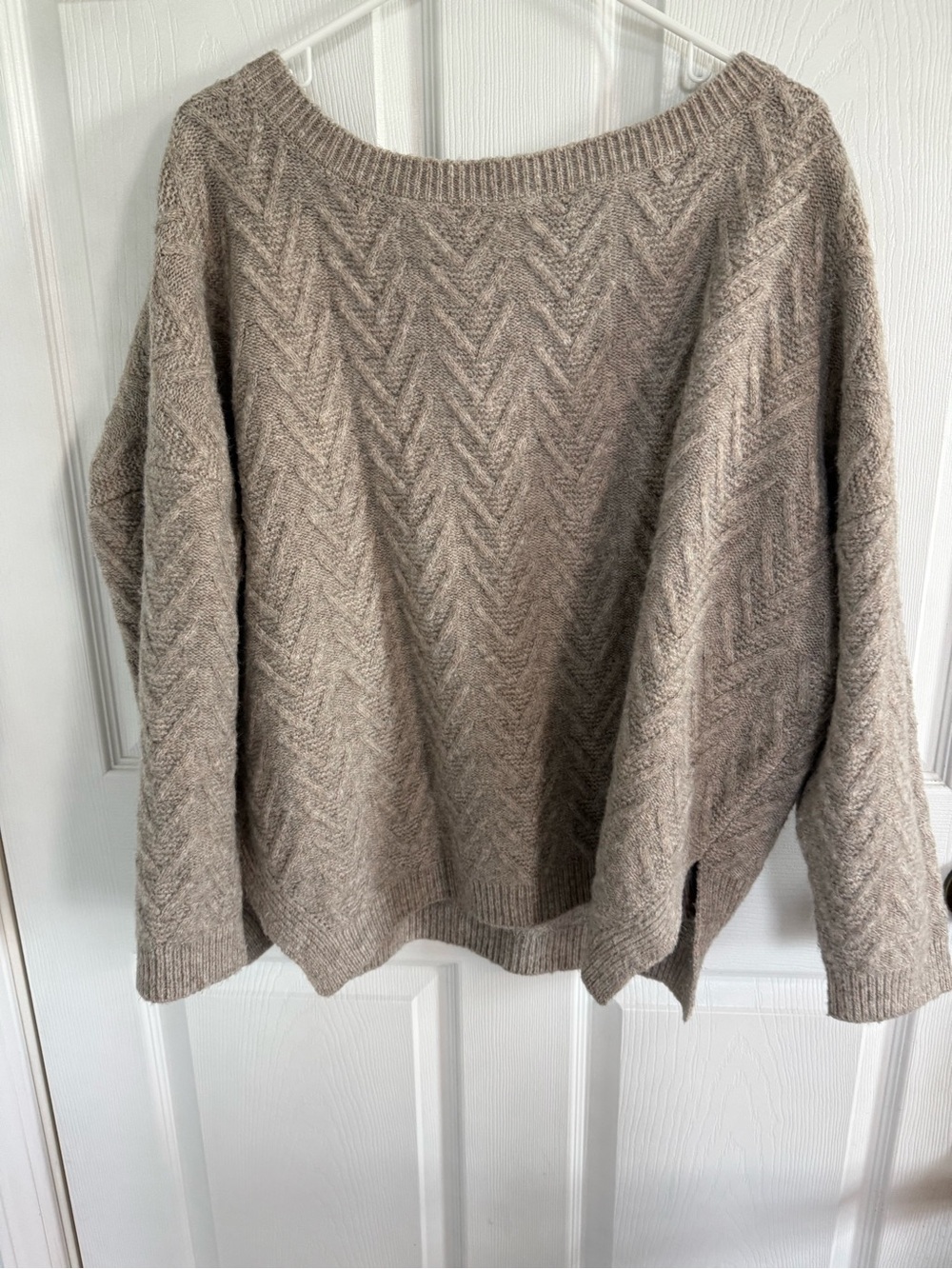 Pink Lily Oversized Cable Knit Sweater – Large Soft Slouchy Mom Style